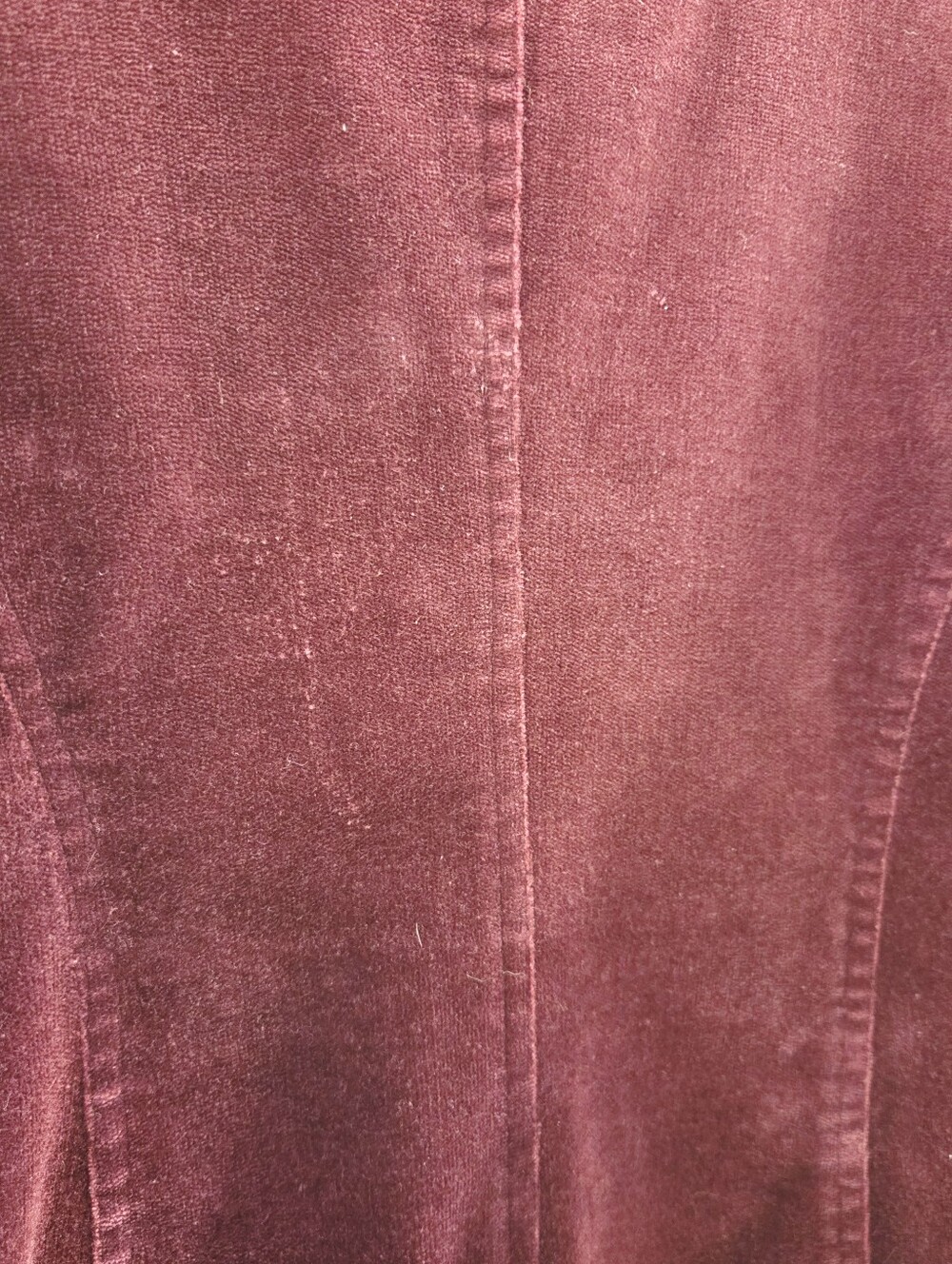 Vintage Tristan & Iseut Velvet Jacket | 90s Burgundy Embroidered Long Blazer XS - Picture 9 of 14
